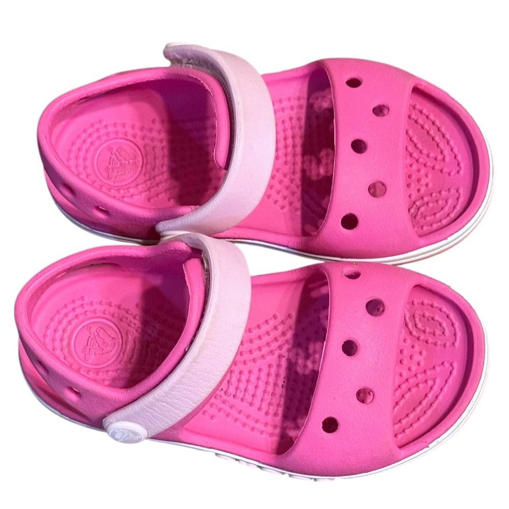 Crocs Girls Pink Sandals C6 Toddler Classic Croslite Summer Water Shoes - Picture 4 of 8